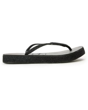 Havaianas Hav. Slim Flatform Sparkle 39 Flip Flops - Black