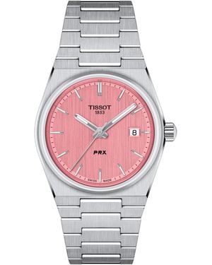 Tissot Prx Stainless Steel Water Resistant Analogue Quartz Watch - Pink