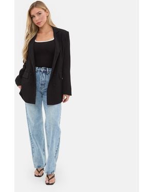 I Saw It First Soft Woven Long Sleeve Blazer - Black