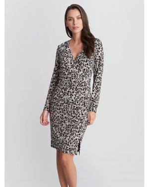 Gina Bacconi Florentina Wrap Dress - Grey