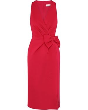 Gina Bacconi Elliana Bow Detail Midi Dress - Red