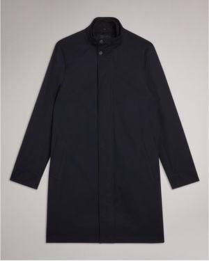 Ted Baker Funnelcoat Overcoat - Blue