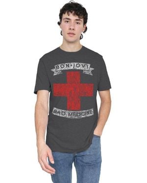 BON JOVI Bad Medicine T-Shirt Charcoal - Grey