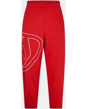 DIESEL Large Logo Jogging Bottoms - Red