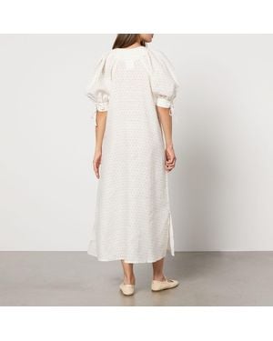 Sleeper Garden Linen Dress - White
