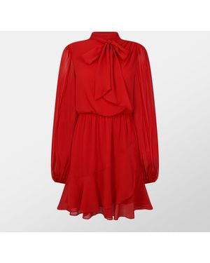 Ted Baker Zebrina Neck Tie Shift Dress - Red