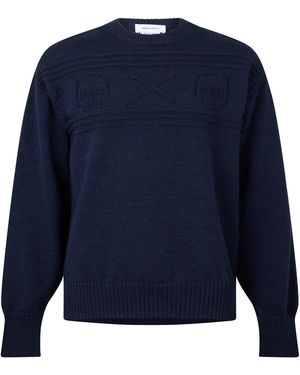 McQueen Alex Skull Knit Sn63 - Blue