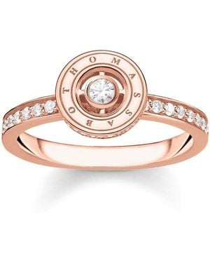 Thomas Sabo Pavé Rose Plated Circle Ring - Pink