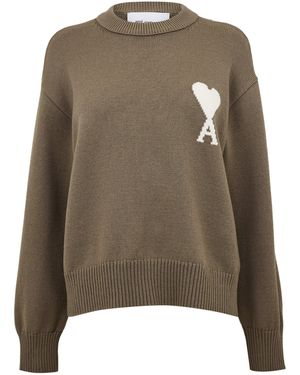 Ami Paris Adc Crew Neck Jumper - Green