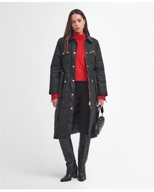 Barbour Milla Waxed Trench Coat - Red