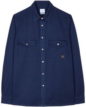 Paul Smith Zebra Long Sleeve Overshirt - Blue