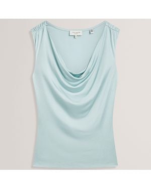 Ted Baker Cowl Neck Sleeveless Top - Blue
