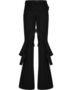 Ambush Strap-detail Flared Trousers - Black
