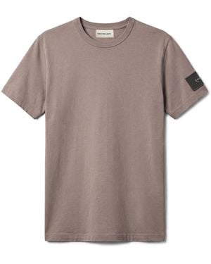 Calvin Klein Badge Logo Cotton Short-Sleeve T-Shirt - Brown