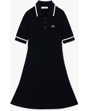 Lacoste 3D Seamless Flared Polo Dress - Black