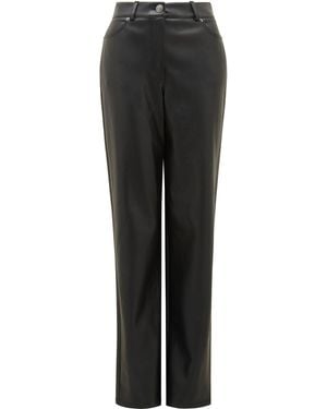 Forever New Una Vegan Leather Straight Leg Trousers - Black