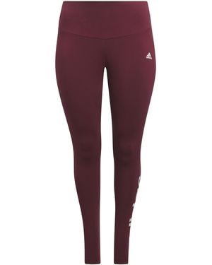 adidas Linear Leggings (Plus Size) - Purple