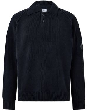 C.P. Company Cp Chenille Polo Sn64 - Blue