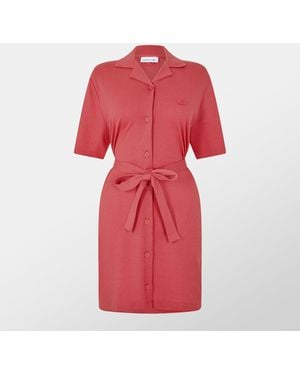 Lacoste Short-Sleeve Dress Shirt - Red