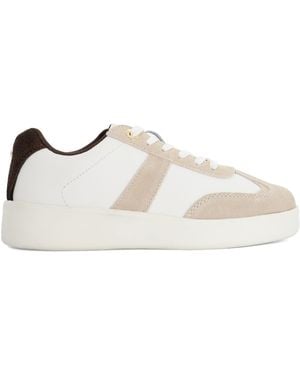 Dune Ensemble Leather Low-Top Trainers - Natural