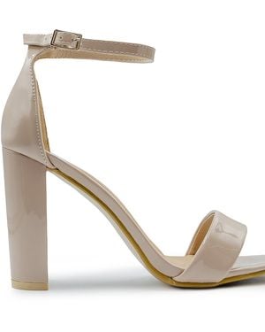 Where's That From Strap Block Heel Court Shoes - White