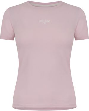 Guess Star Print Slim Fit T-Shirt - Purple