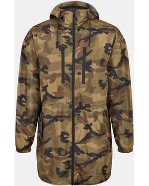 Brave Soul Lightweight Camo Print Oversized Parka - Green