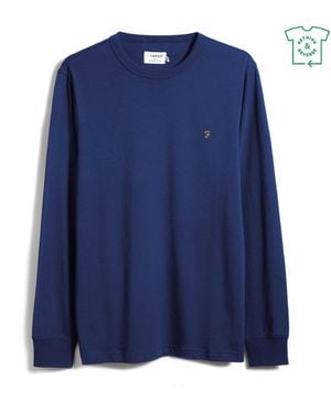 Farah Long Sleeve Dennis T Shirt - Blue