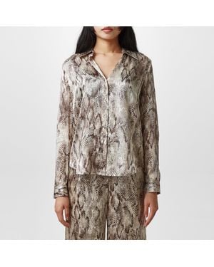 L'Agence Tyler Long Sleeve Plain Shirt - Brown