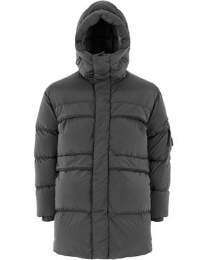 C.P. Company Nycra Water Resistant Duck Down Long Puffer Jacket - Grey