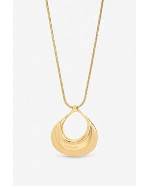 Mood Plated Polished Long Open Drop Pendant - Metallic