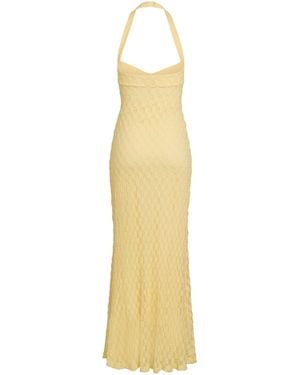 Bardot Mariko Halter Neck Cotton Fitted Midi Dress - Metallic