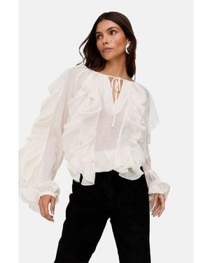 Lily and Lionel Lily Sophie All Over Ruffle Blouse - White