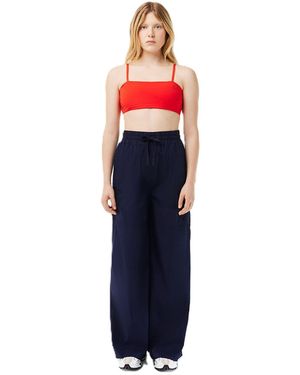 Lacoste Oversized Wide Leg Trousers - Blue