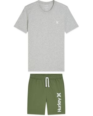 Hurley T-Shirt And Shorts Set - Grey