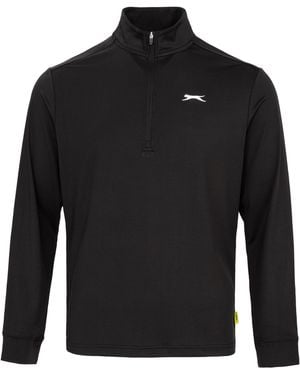Slazenger 1881 Zip Golf Pullover Top - Black