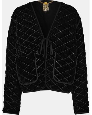 Biba Vel Sparkle Quilted Jacket - Black
