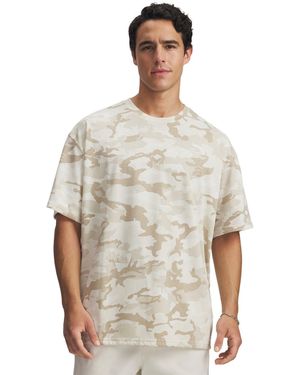 Under Armour Athletic Department Printed Heavyweight Short Sleeve Stone - Multicolour