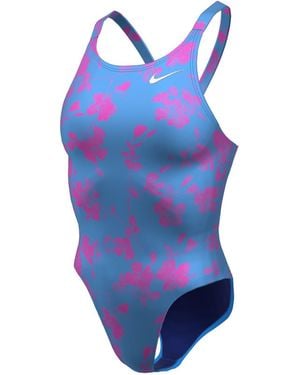 Nike Hydrastrong Multi Print Fastback One-Piece - Blue