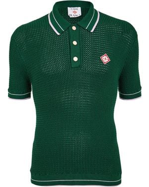 CASABLANCA Short Sleeve Polo Shirt - Green