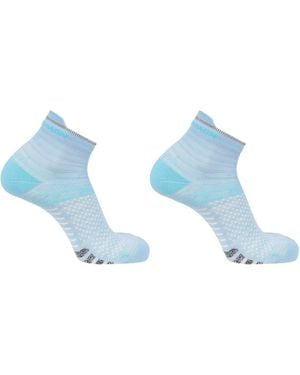 Salomon Predict Quarter 2 Pack Running Socks - Blue