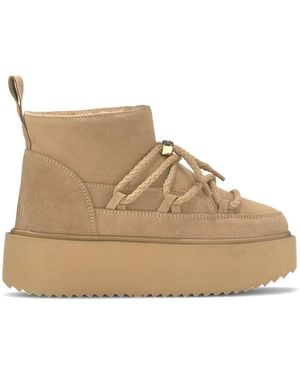 Inuikii Low Platform Snug Boots - Natural
