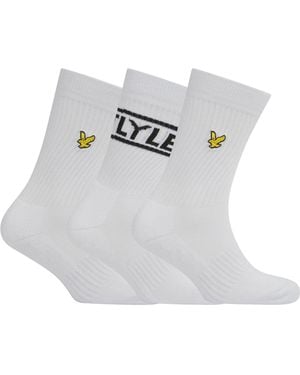 Lyle & Scott 3-Pack Logo Socks - White