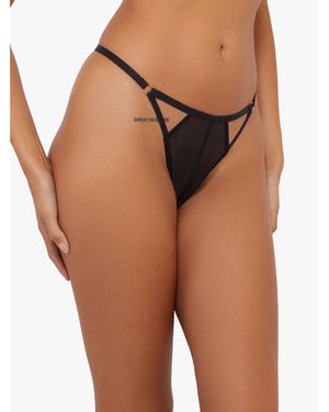 Wolf & Whistle Emilia Mesh Thong - Brown