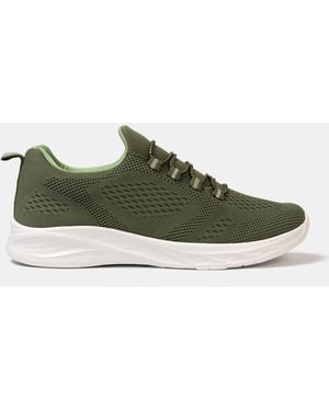 Donnay Knit Runner Slip On Trainers - Green