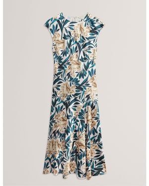 Ted Baker Print Sleeveless Tea Dress - Blue