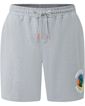 PRETTY BOY UGLY WORLD Cotton 4 Pockets Fleece Jogger Shorts - Grey