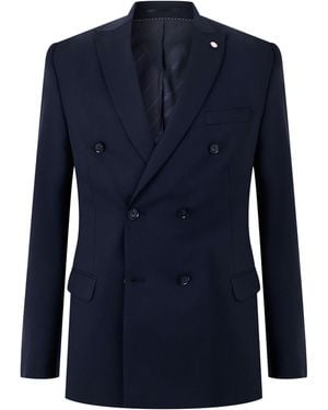 Twisted Tailor Ellroy Double Breasted Jacket - Blue