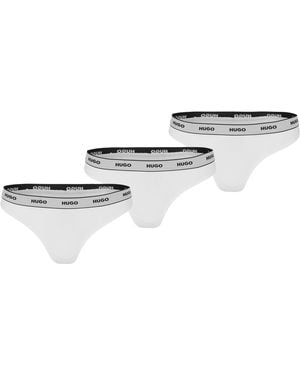 HUGO Triplet Thong Stripe 10272521 Boxer - White