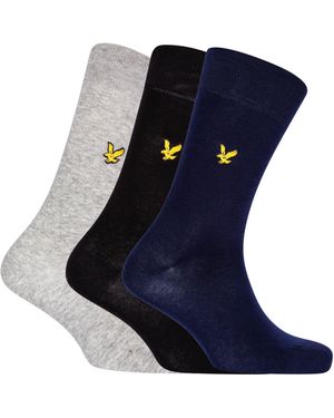 Lyle & Scott 3 Pack Angus Socks - Blue